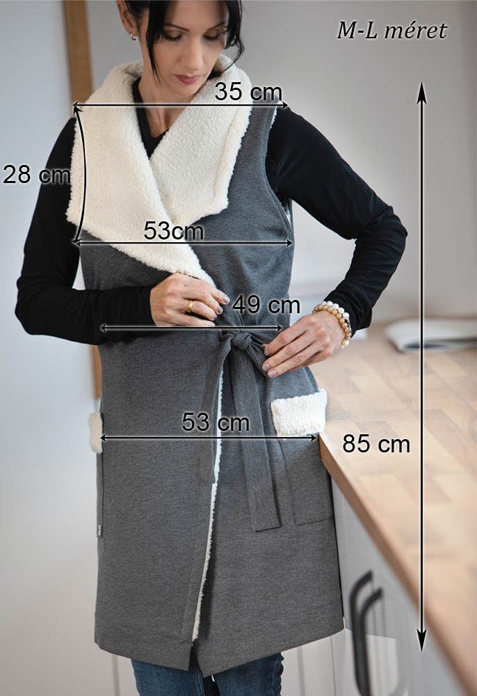 SHERPA CHLOÉ VEST – Szürke melír - Kép 4