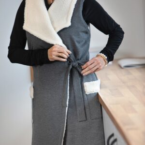 SHERPA CHLOÉ VEST – Szürke melír