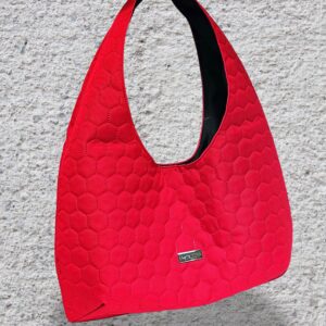 Piros steppelt vízlepergető táska – Lamindra handmade egyedi táska