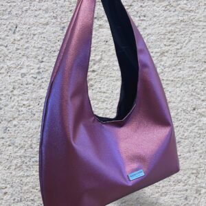 Metál burgundi műbőr táska – Lamindra handmade egyedi táska
