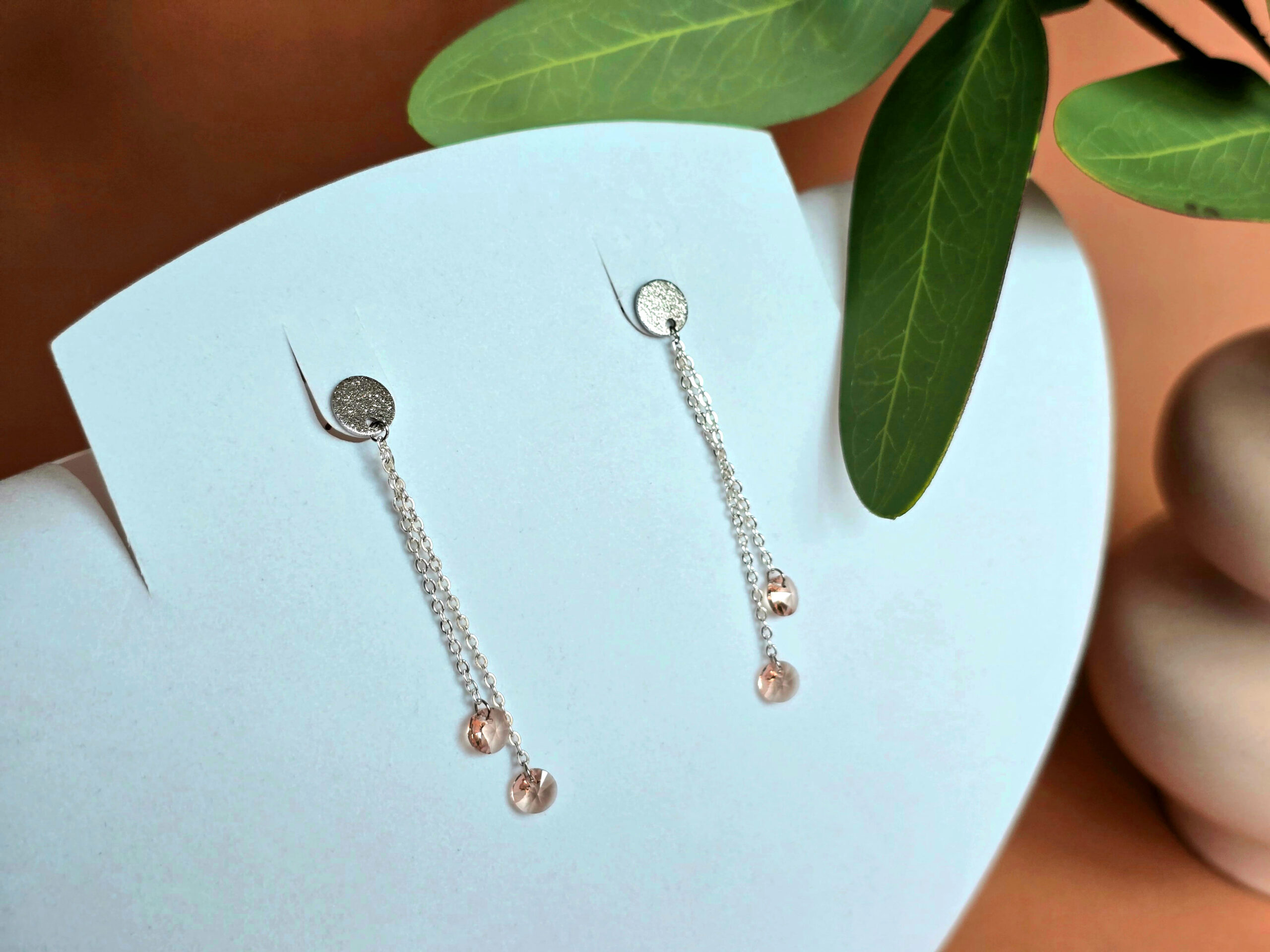 Peach Glow Cascade Earrings