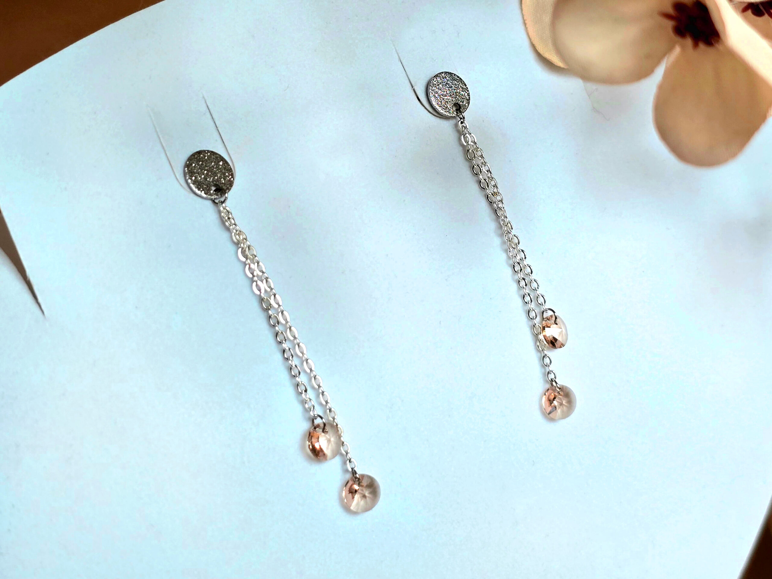 Peach Glow Cascade Earrings - Kép 2