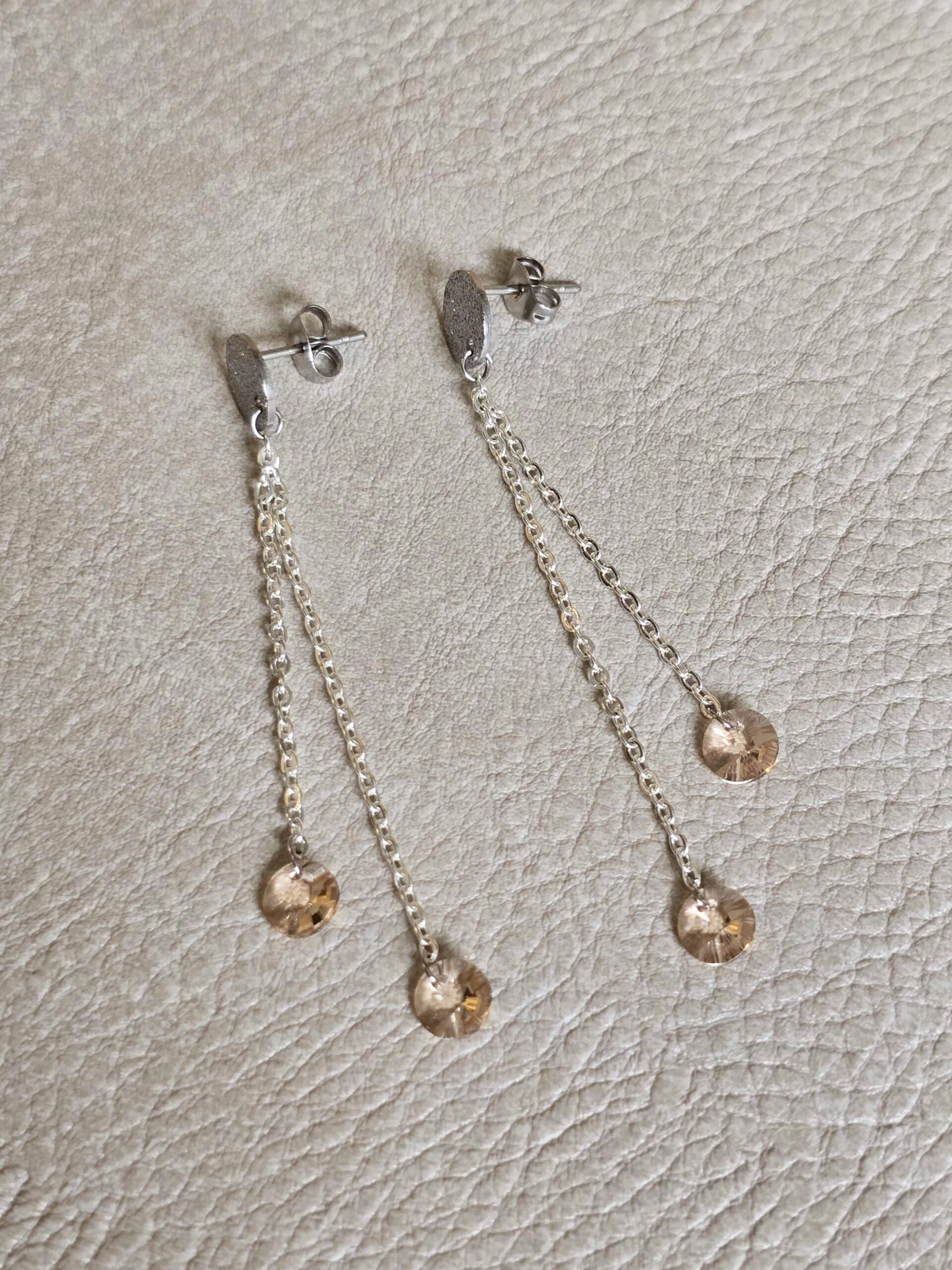 Peach Glow Cascade Earrings - Kép 3