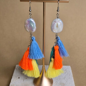 Oceanic Muse – Baroque & Tassel Statement Earrings