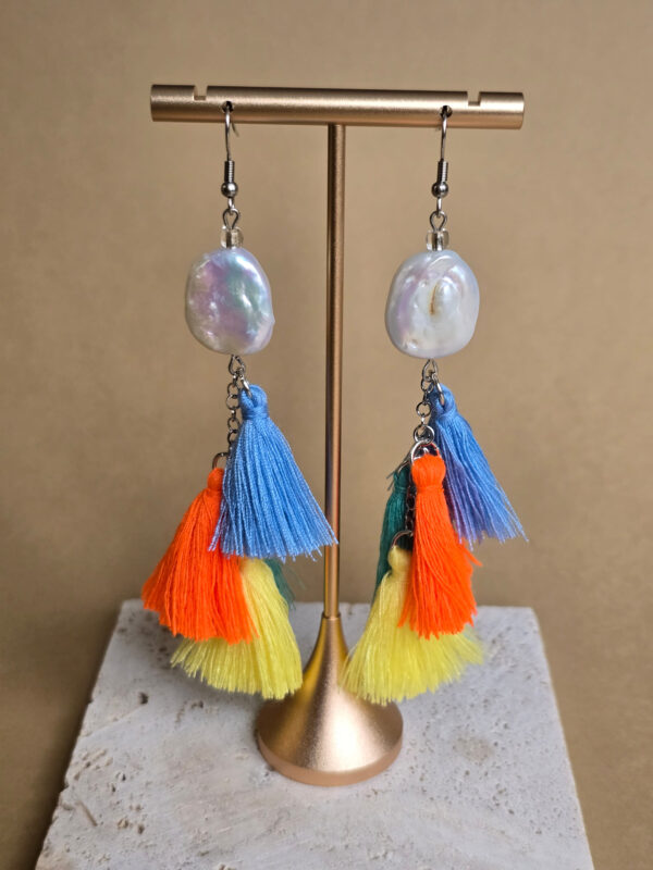 Oceanic Muse – Baroque & Tassel Statement Earrings