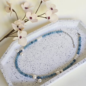 Oceanic Mist – Quartz & Shell Pearl Necklace