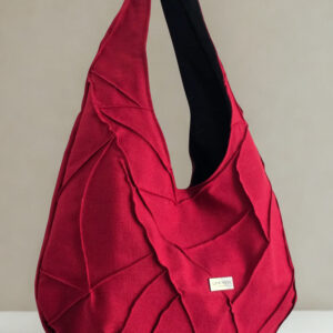 Ruby Petal Bag – 3D Struktúrált Bordó Vászontáska